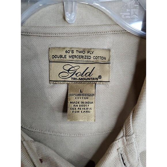 Budweiswer Clydesdales Gold Tri-Mountain Polo Shirt 100% Mercerized Cotton Large - Picture 4 of 8